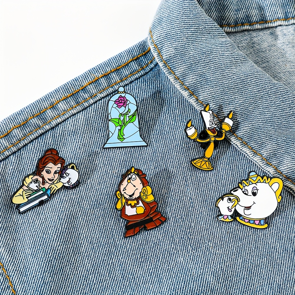 Healing Anime Mrs Potts Enamel Pins Metal Badges - Set of 6